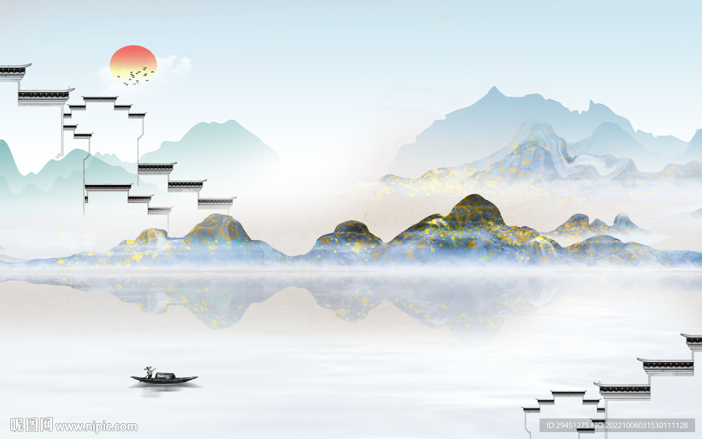 中国风新上架山水画 Tif分层