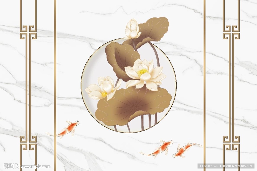 新中式山水背景墙