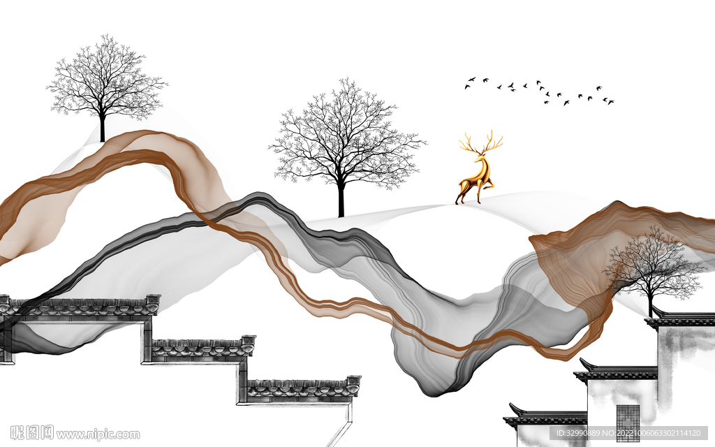 大气山水电视背景 TIf分层