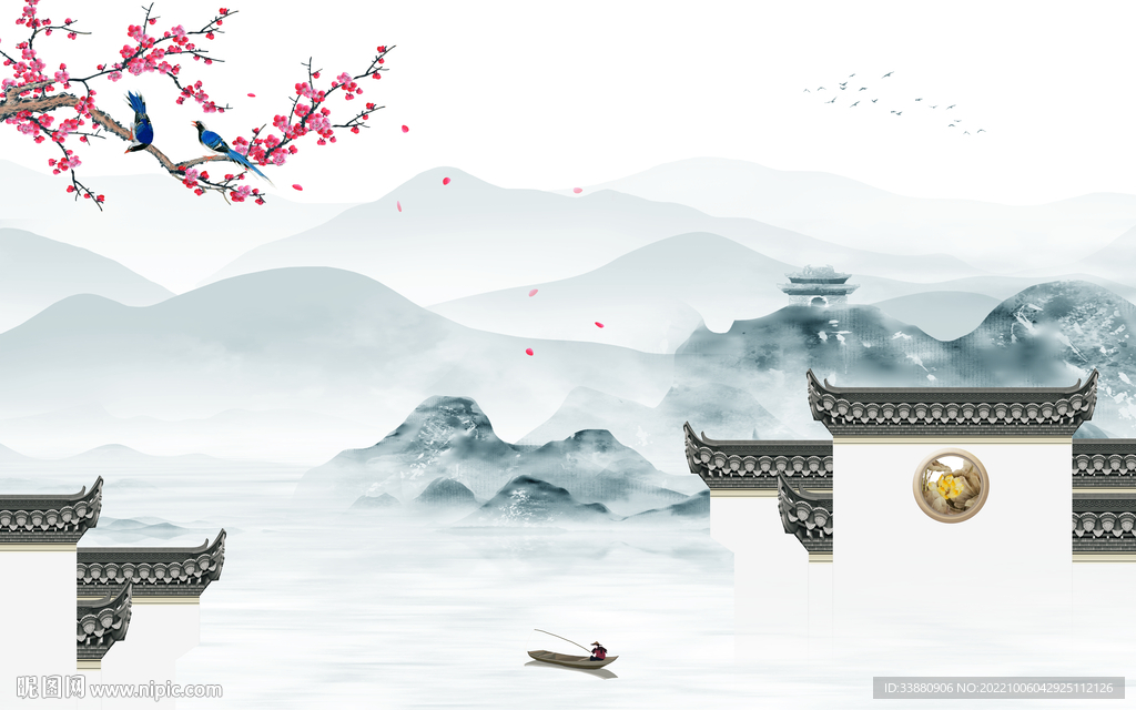 中国风意境高清山水 tif分层