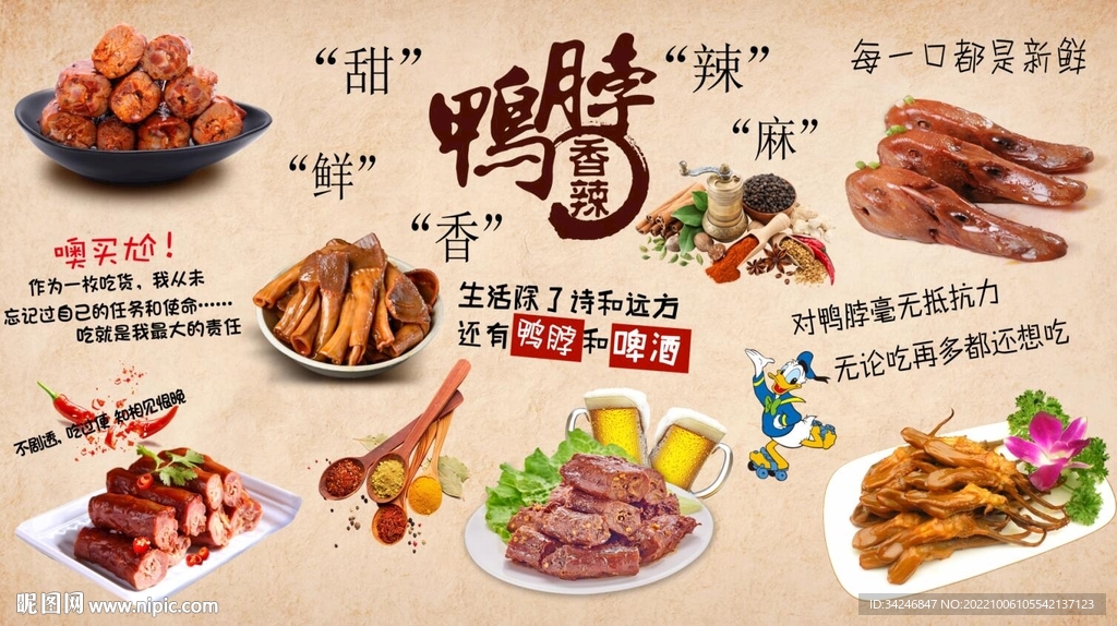 鸭脖鸭货背景