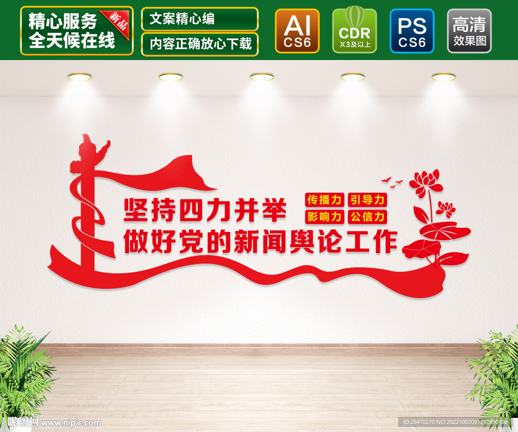 坚持四力并举文化墙