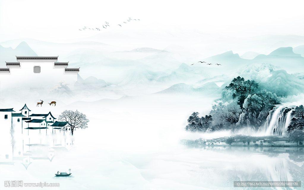 新款意境中式山水 TiF分层