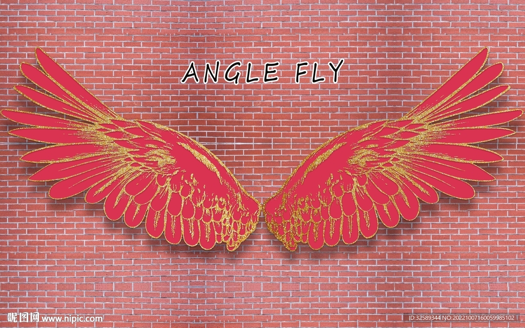 网红拍照翅膀打卡背景墙