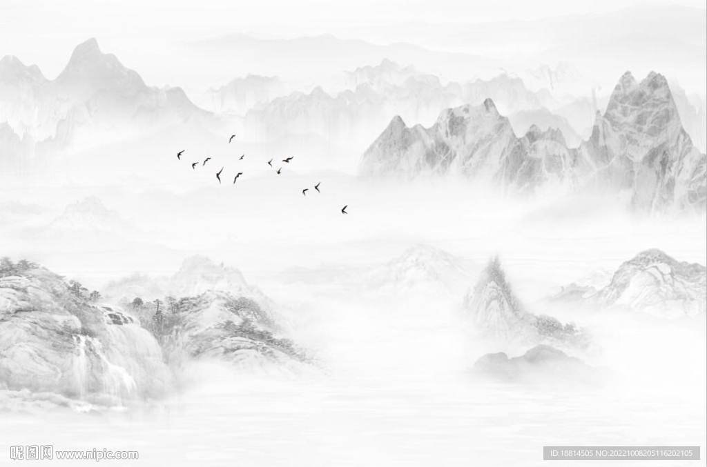 简约山水背景墙