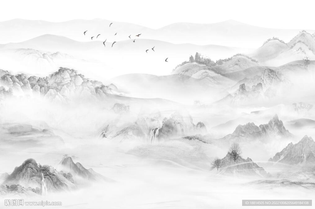 简约山水背景墙