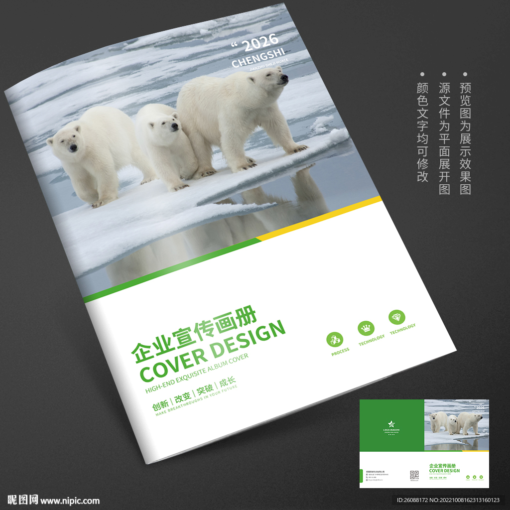 保护动物北极熊宣传册封面