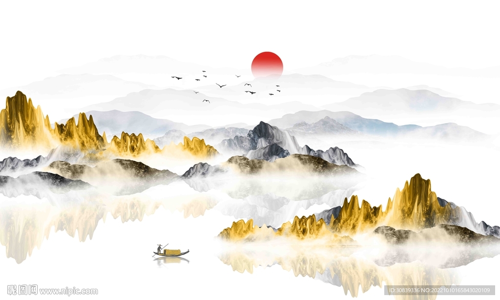 抽象山水装饰画