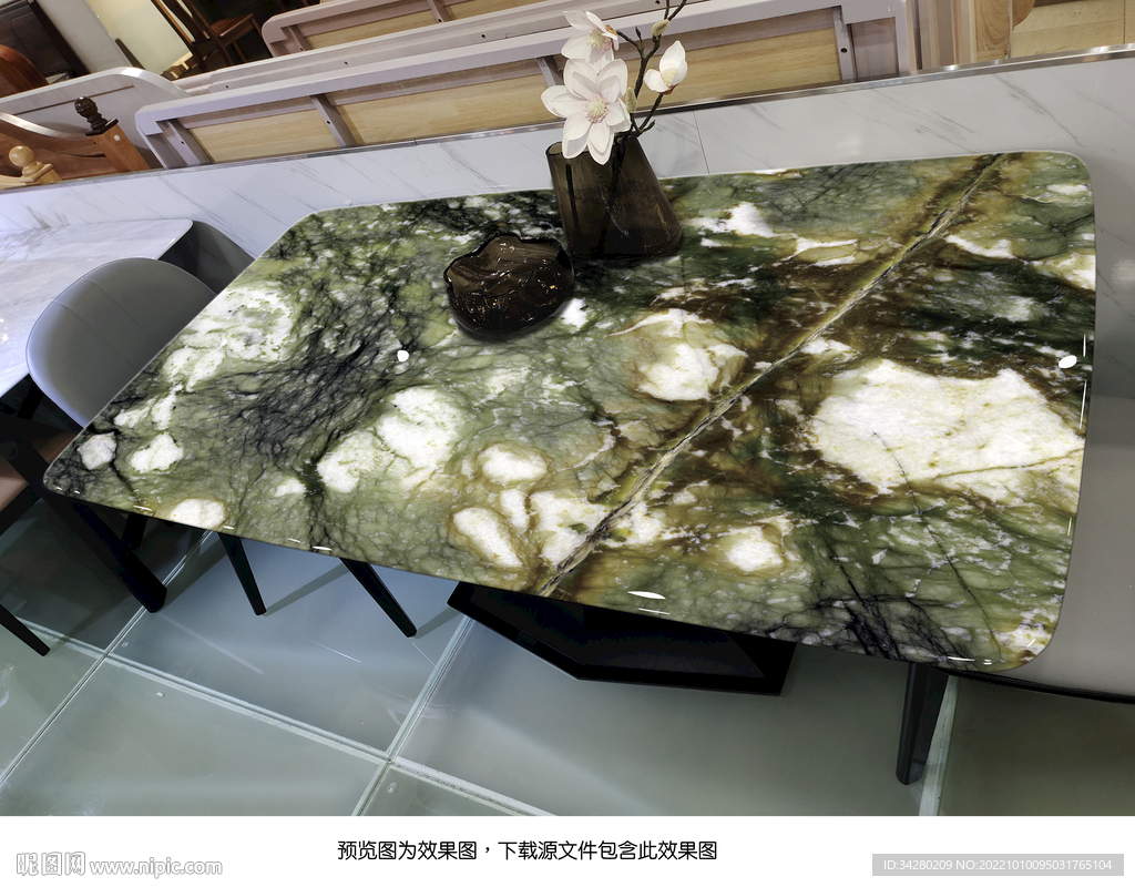 岩板餐桌奢石桌面大理石源文件