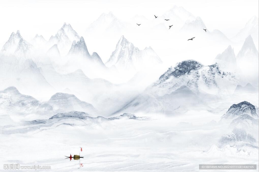 简约山水背景墙