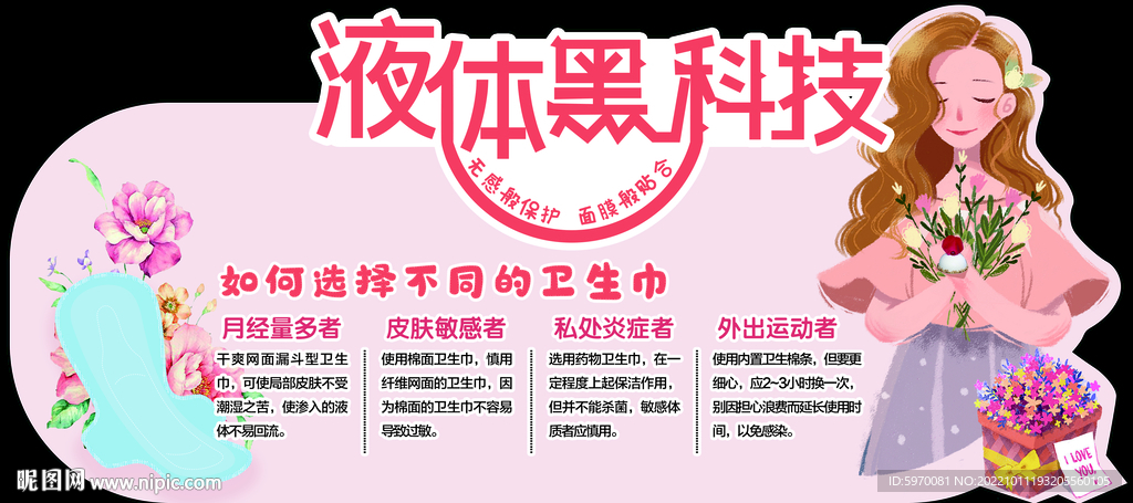 液体黑科技卫生巾异形跺牌