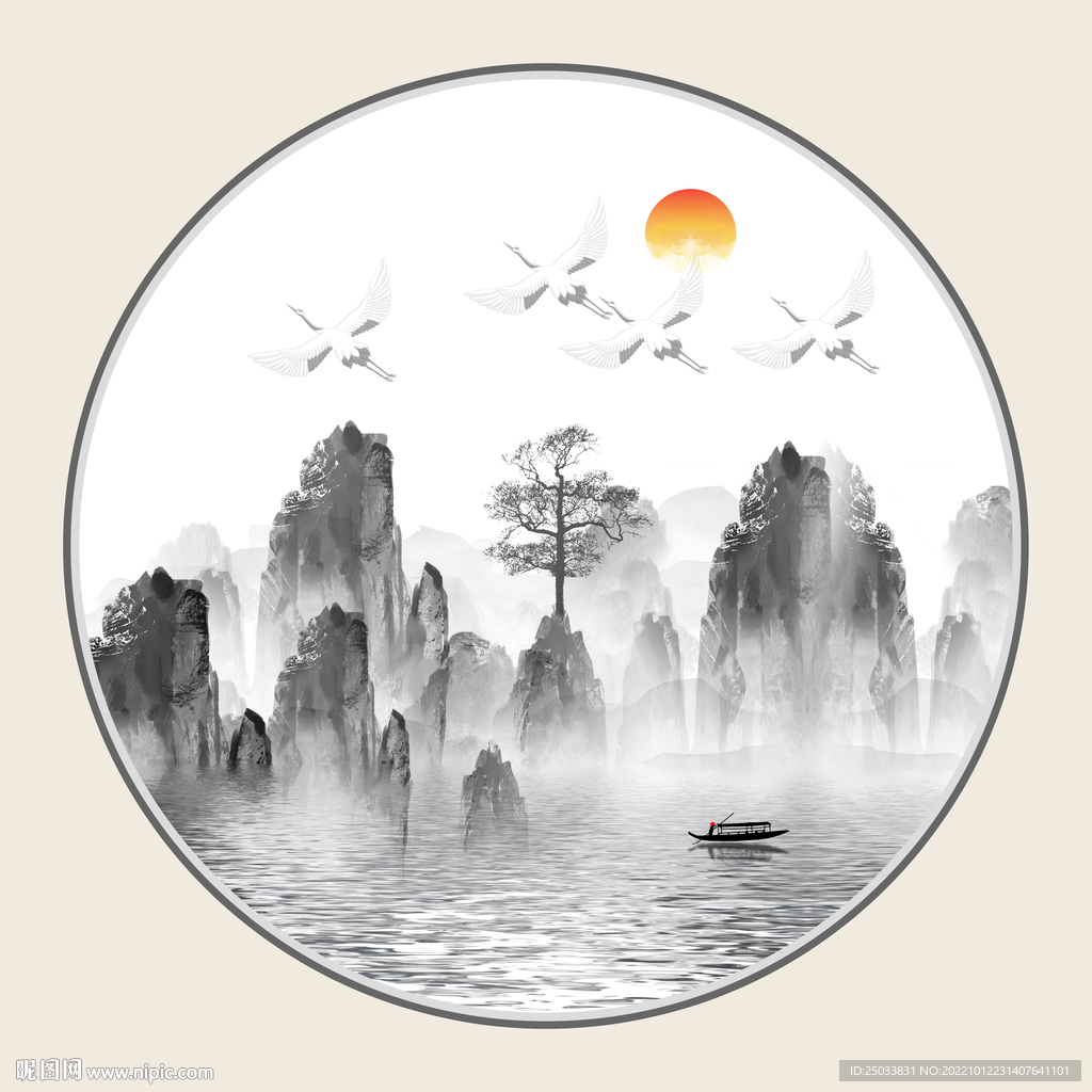 禅意水墨画  