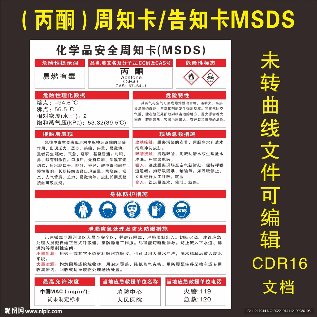 丙酮周知卡MSDS