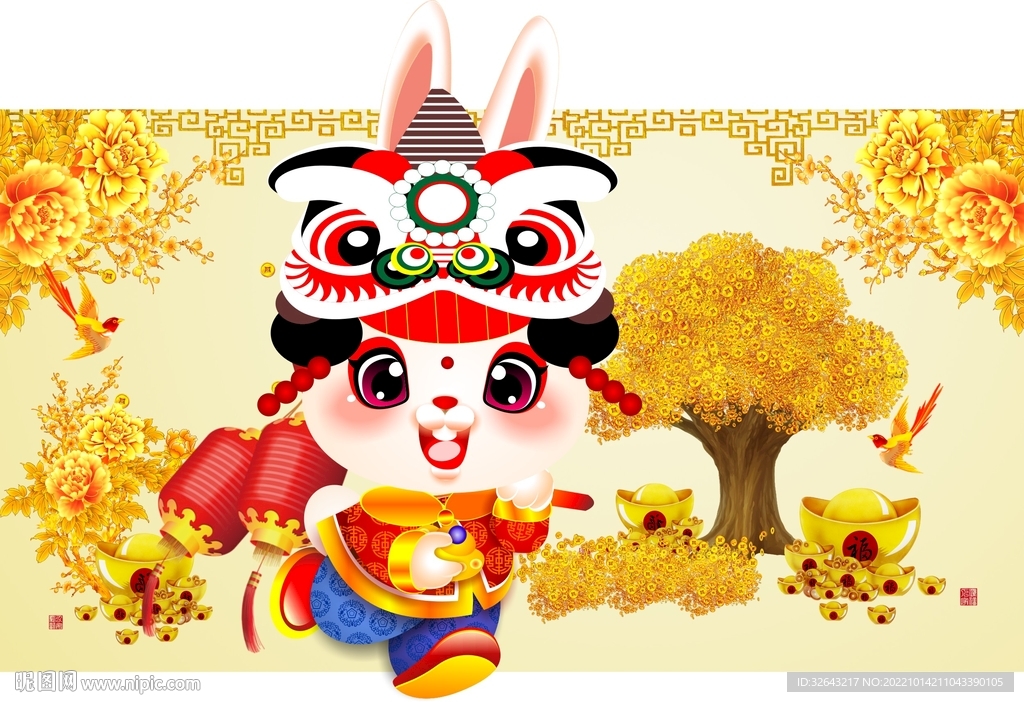 卡通兔样子动漫兔子 