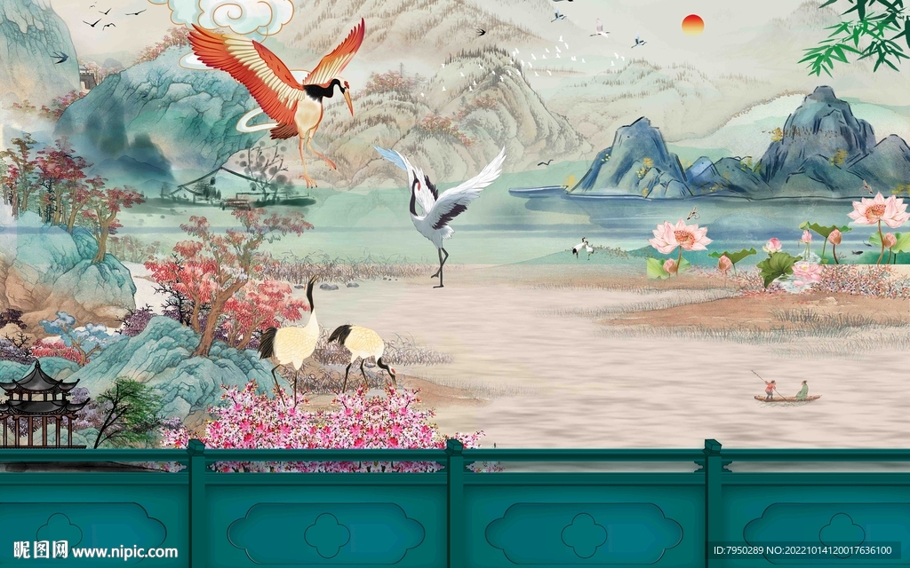 新中式背景墙