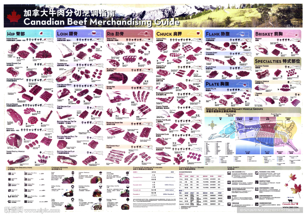 加拿大牛肉分切烹调指南