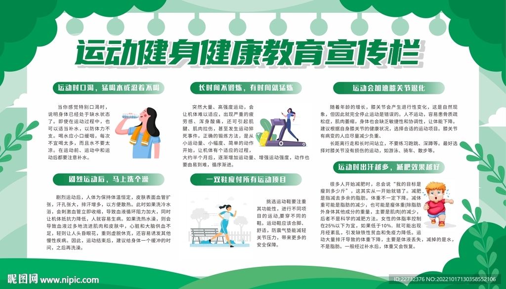 运动健身健康教育宣传栏