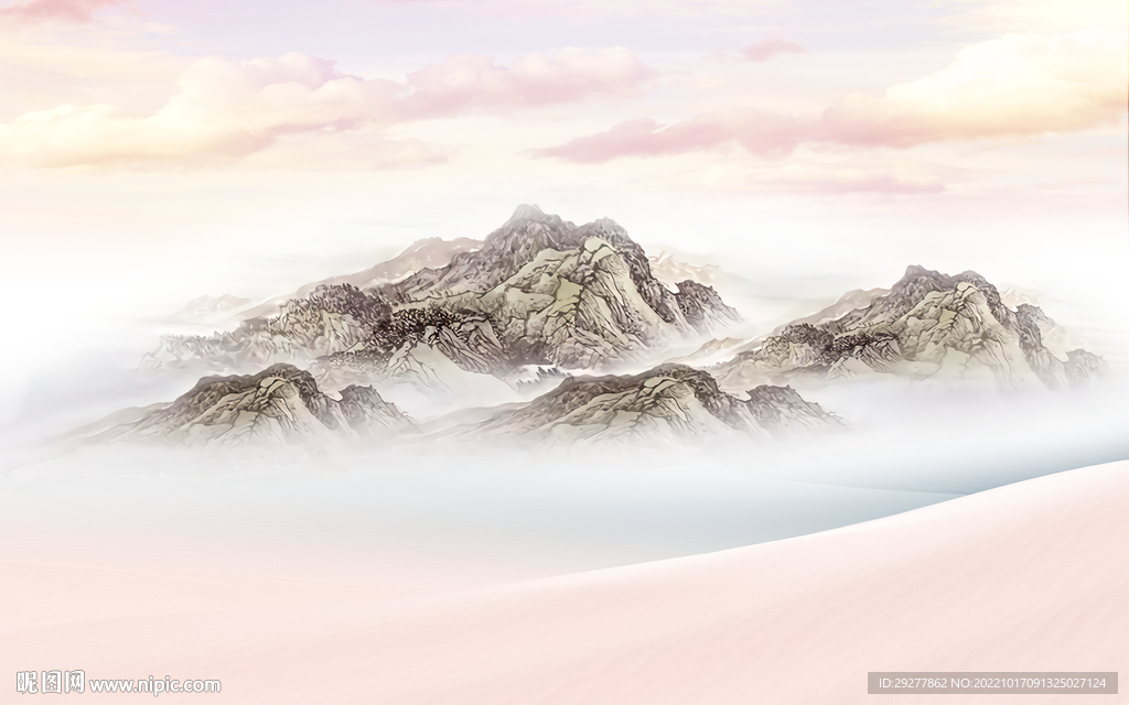 中式最新式山水画 TiF分层