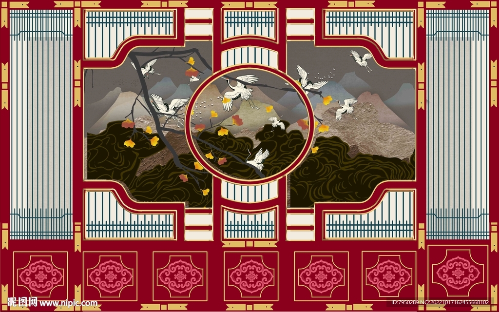 新中式背景墙
