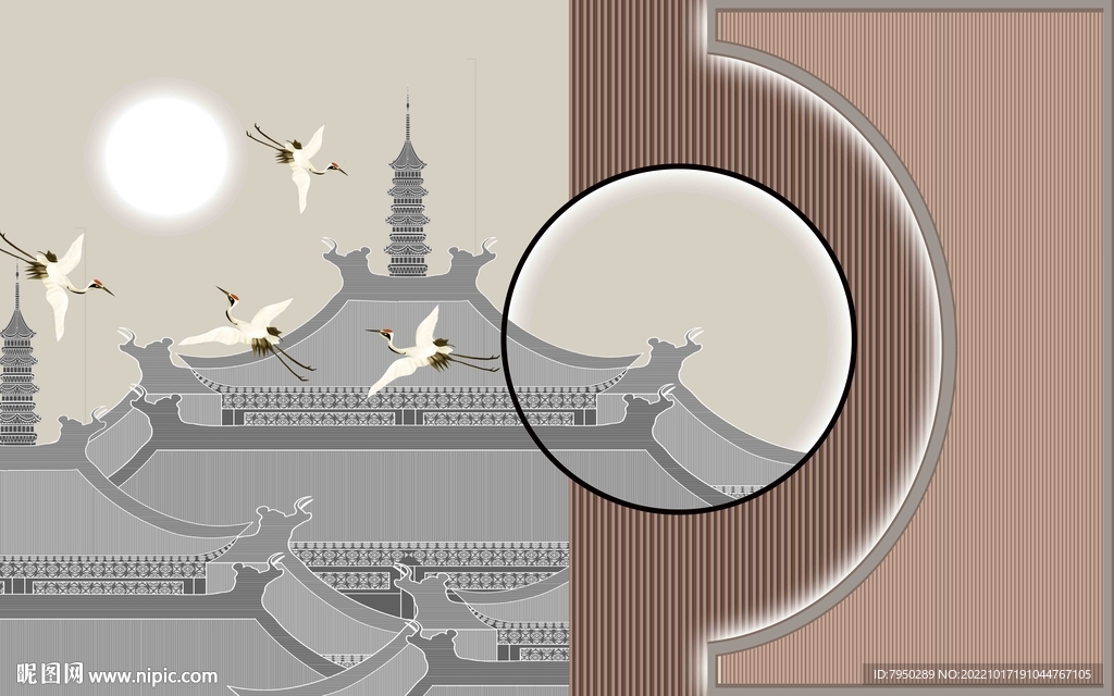 新中式背景墙 