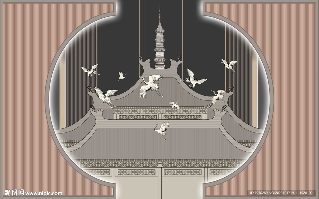 新中式背景墙 