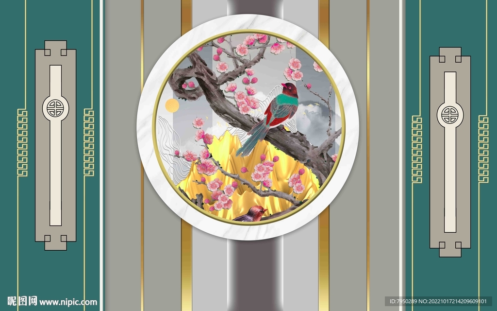 新中式背景墙
