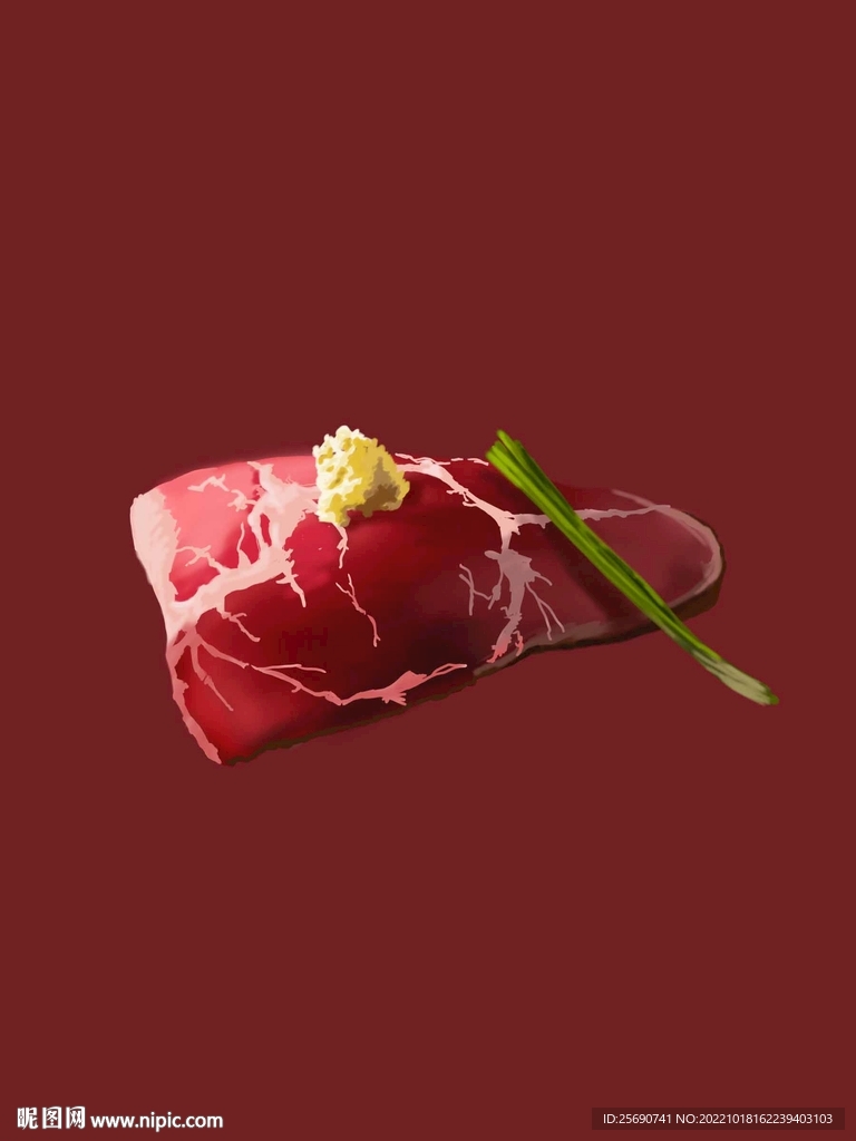 手绘料理食材素材鲜肉猪肉牛肉