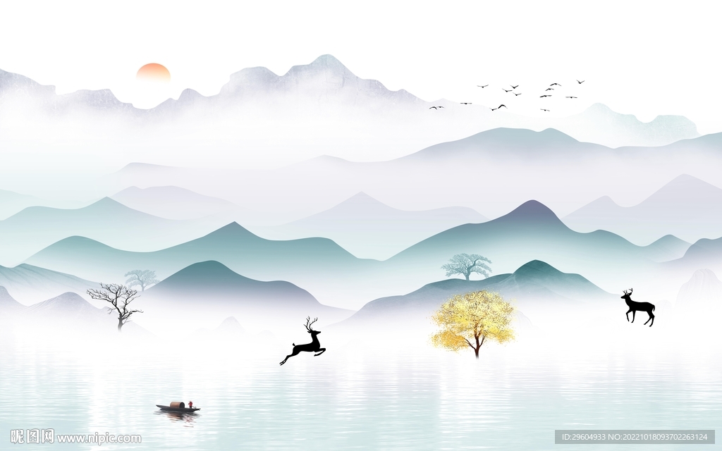 新款现代大气山水 TIf分层