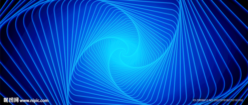螺旋线条未来科技蓝色背景图