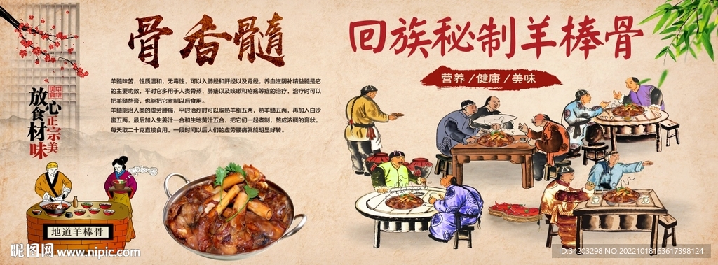羊棒骨羊骨髓背景墙