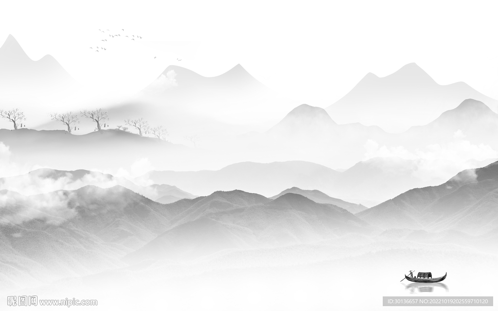 高清 新人气山水画 Tif分层