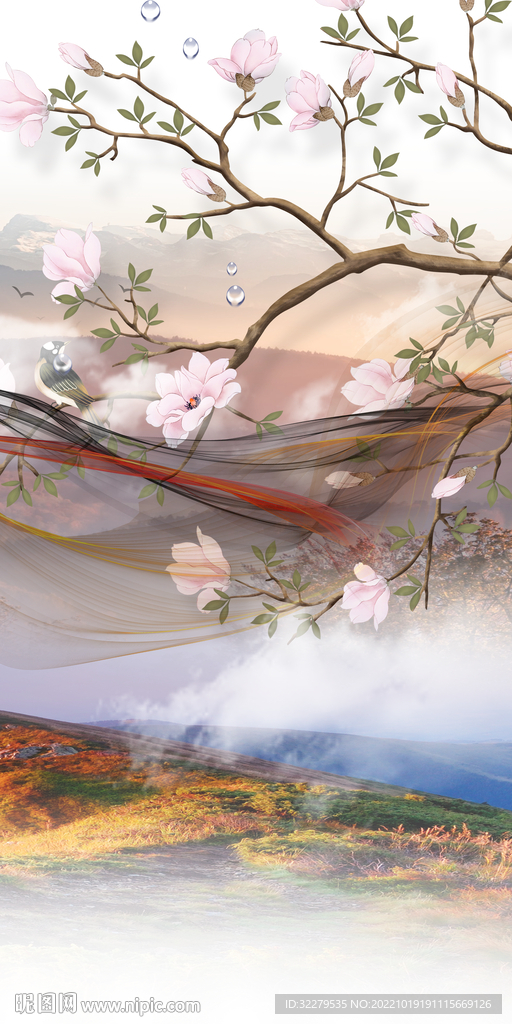 现代 山水玄关框画 Tif分层