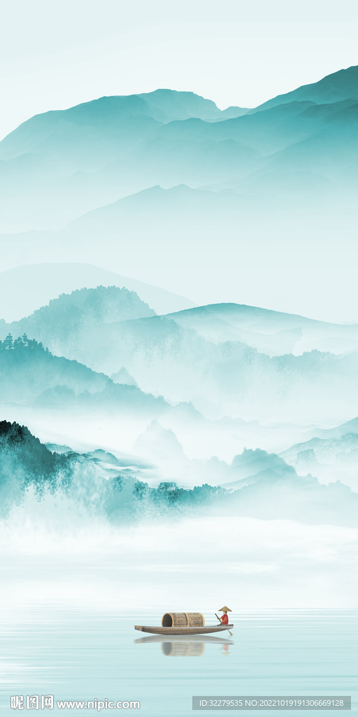 人气 山水玄关框画 Tif分层