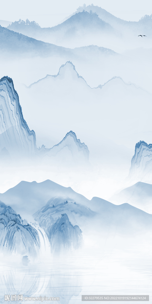 别墅山水新玄关画 Tif分层