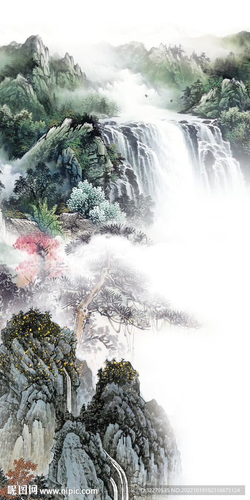 爆款山水新玄关画 Tif分层