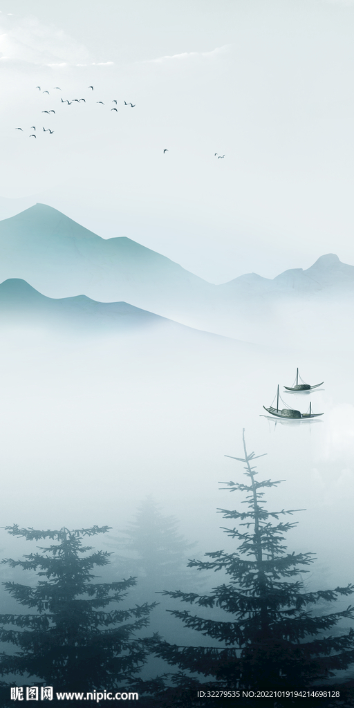 意境 山水新玄关画 Tif分层