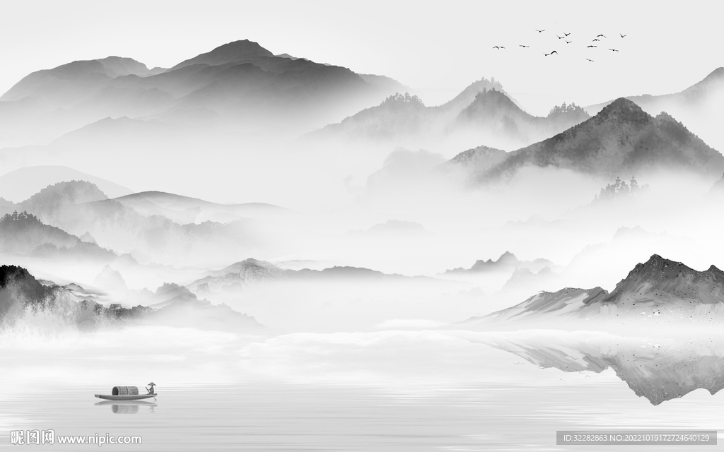 电视高档简约山水 tiF分层