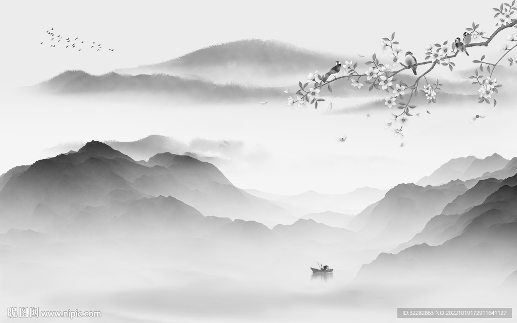 意境 高档简约山水 tiF分层