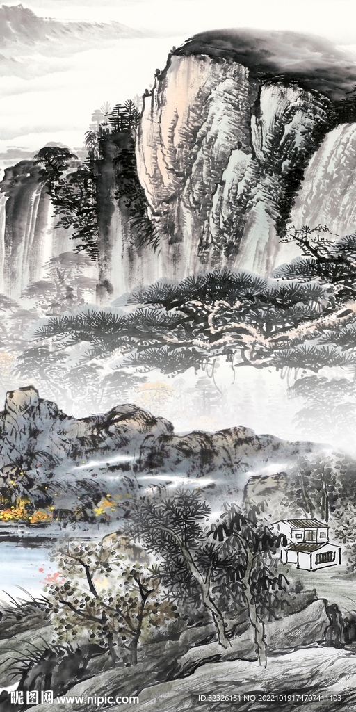 现代 高雅山水玄关 TIf分层