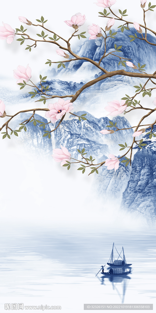 最 新山水玄关 TIf分层 设计图__无框画_环境设计_设计图库_昵图网