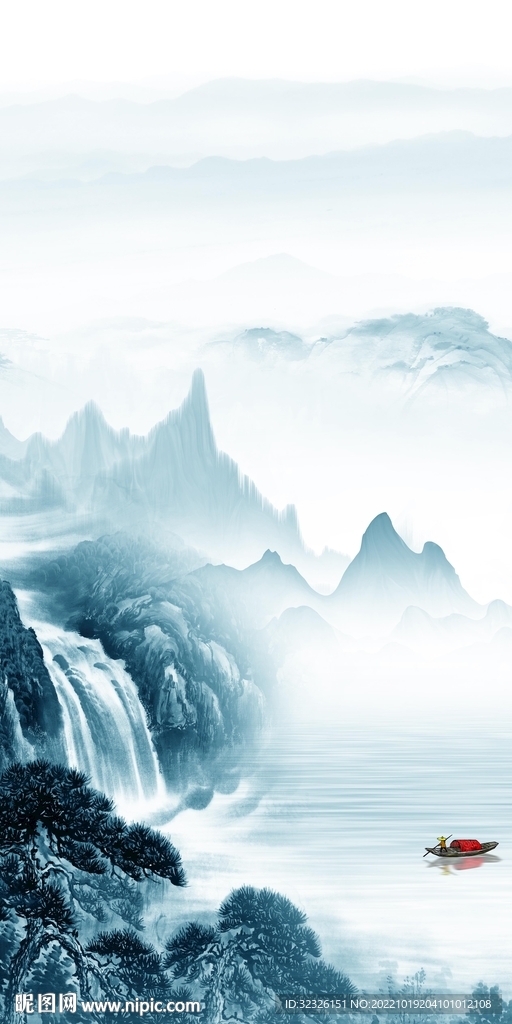 意境中式山水玄关 TIf分层