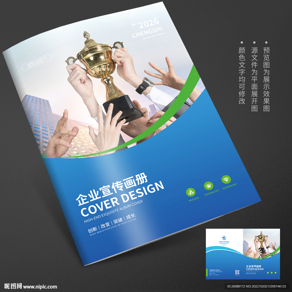 企业荣誉团队奖杯画册封面