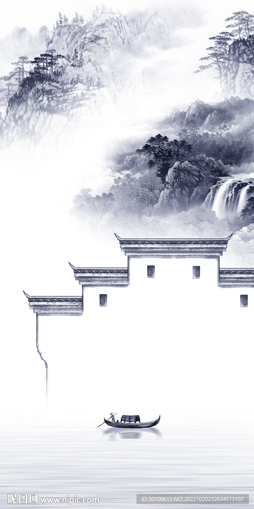 高清 高端玄关山水 TiF分层