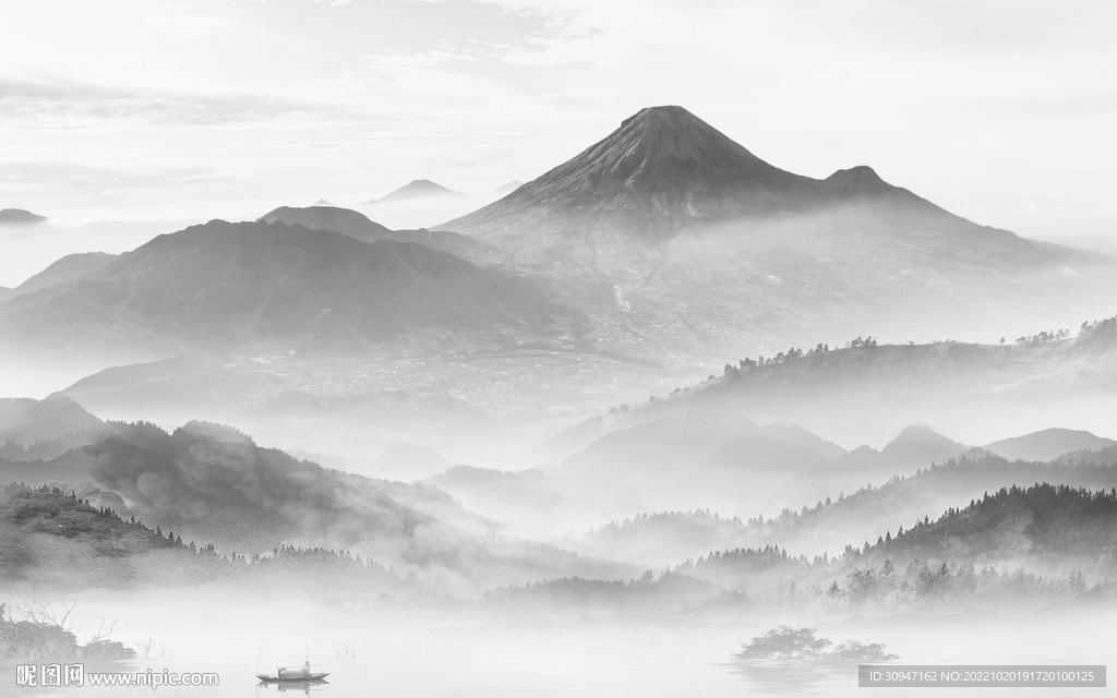 新款高雅风格山水 Tif分层