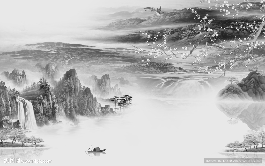 人气高雅风格山水 Tif分层