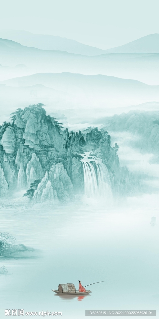 简约 中式山水玄关 TIf分层