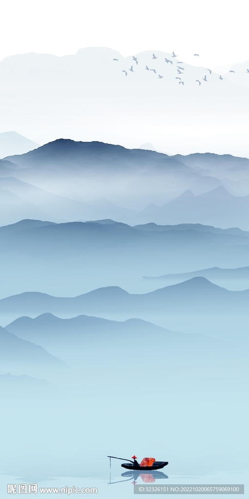 别墅风景山水玄关画