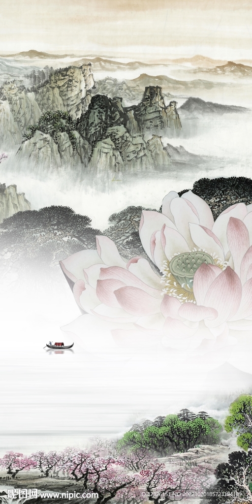意境风景山水玄关画