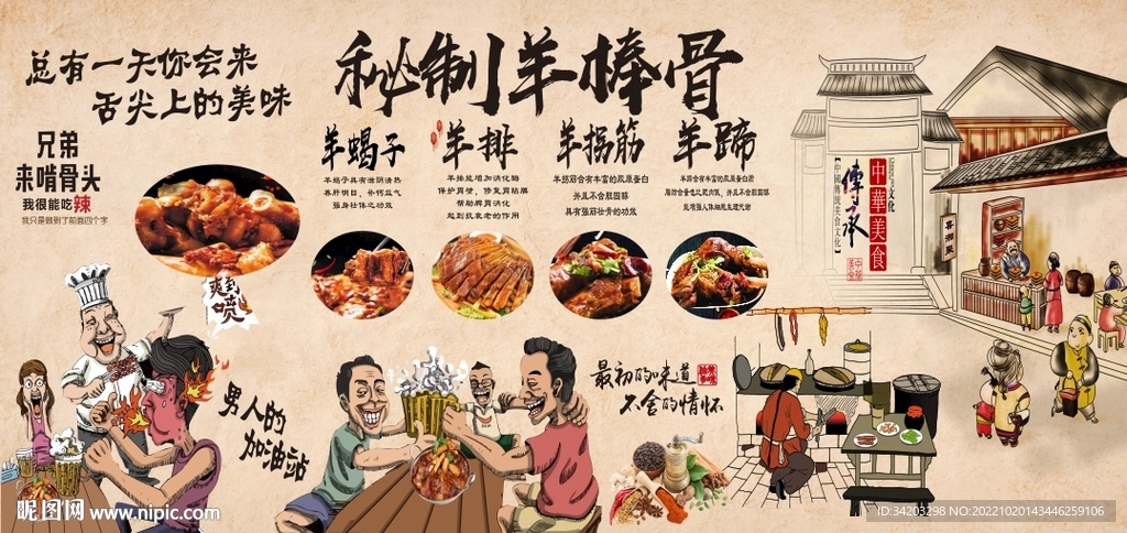 羊棒骨背景墙