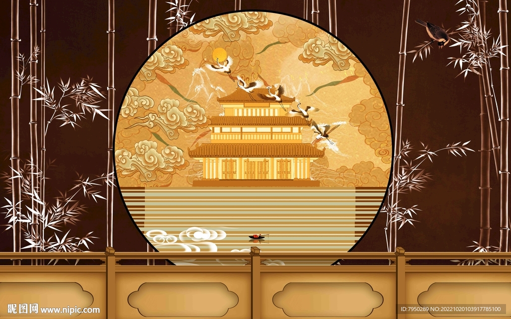 新中式背景墙